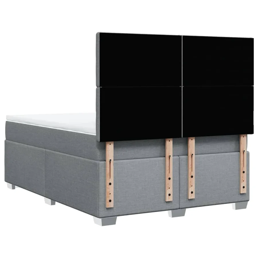 Sommier à lattes de lit avec matelas Gris clair 160x200cm Tissu - 10