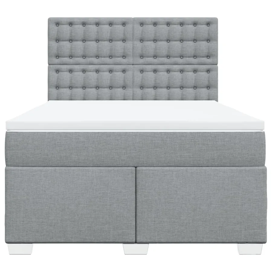 Sommier à lattes de lit avec matelas Gris clair 160x200cm Tissu - 4