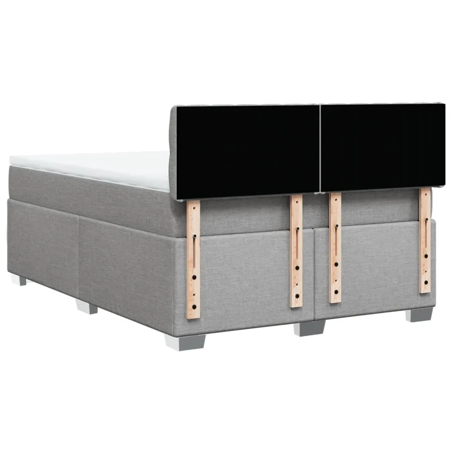 Sommier à lattes de lit avec matelas Gris clair 160x200cm Tissu - 10