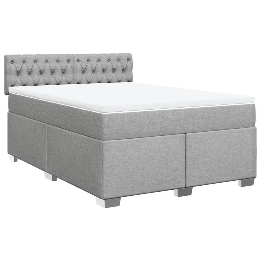 Sommier à lattes de lit avec matelas Gris clair 160x200cm Tissu - 2