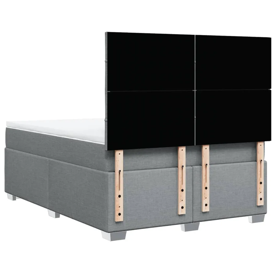 Sommier à lattes de lit avec matelas Gris clair 160x200cm Tissu - 10