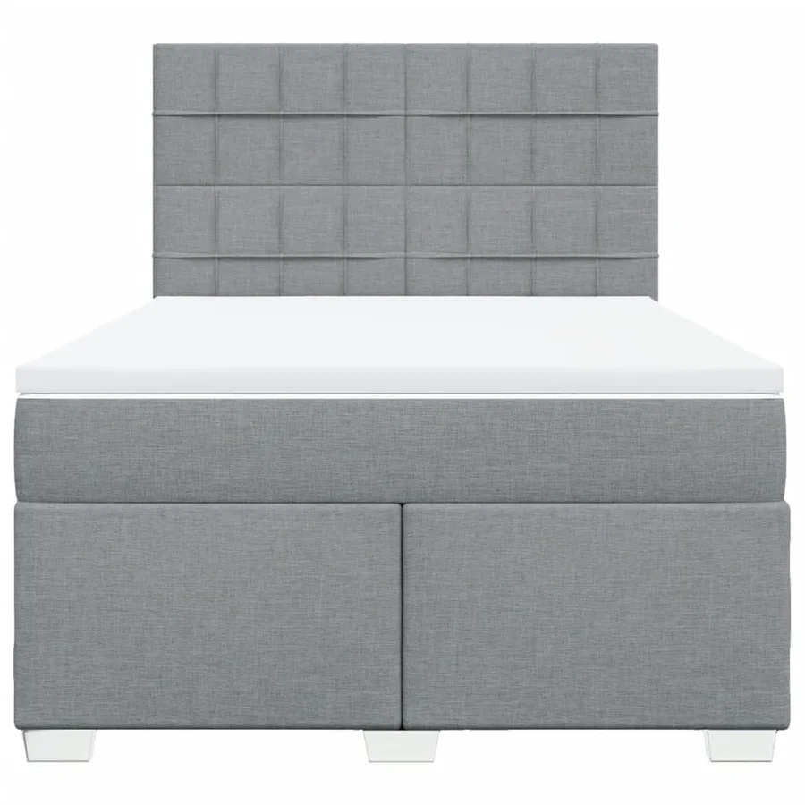 Sommier à lattes de lit avec matelas Gris clair 160x200cm Tissu - 6