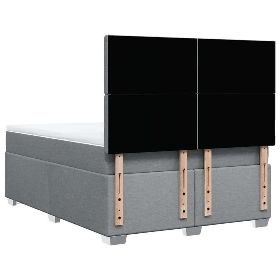 Sommier à lattes de lit avec matelas Gris clair 160x200cm Tissu - 12