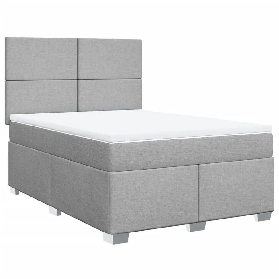 Sommier à lattes de lit avec matelas Gris clair 160x200cm Tissu - 3