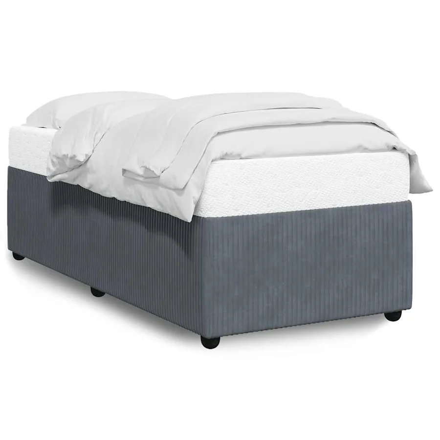 Cadre de lit sans matelas gris foncé 90x190 cm velours - 2
