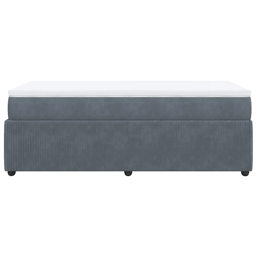 Sommier à lattes de lit et matelas Gris foncé 90x190 cm Velours - 8