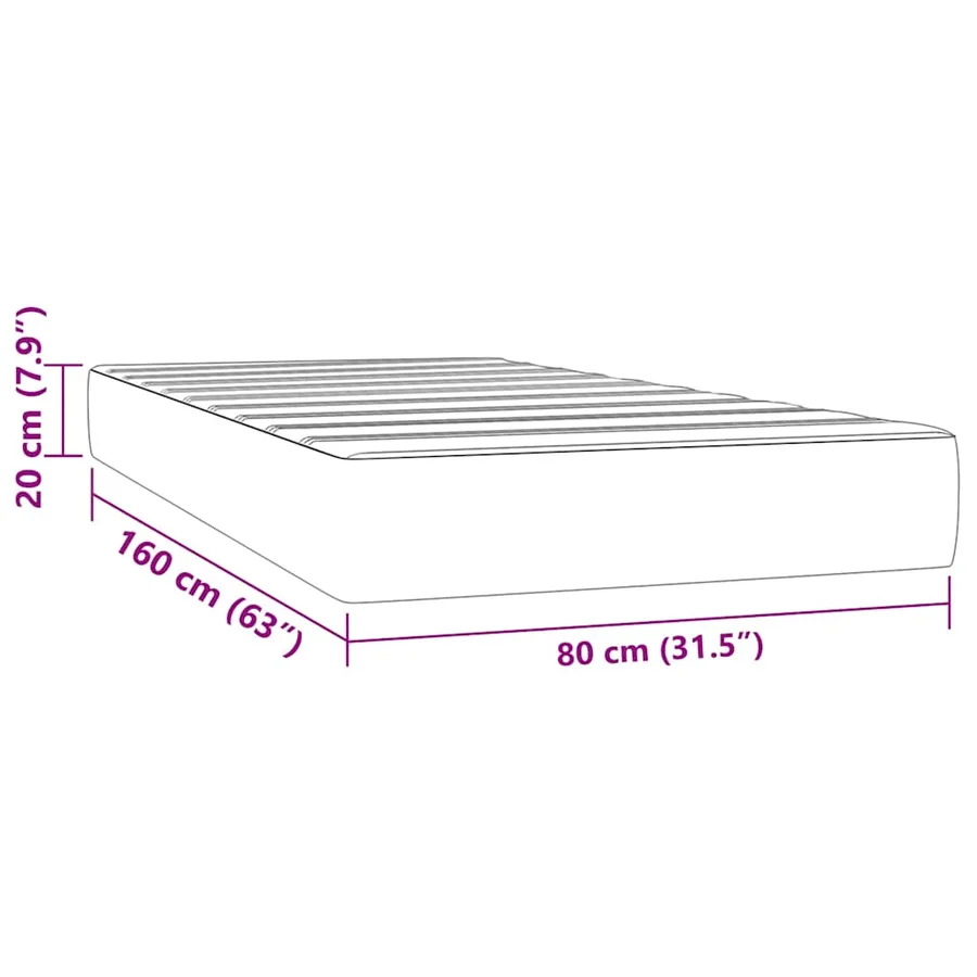 Matelas à ressorts ensachés 80 x 160 cm Rose - 7