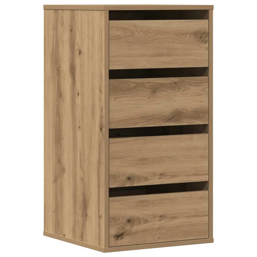Commode d'angle chêne artisanal 40x41x76 cm bois d'ingénierie - 2