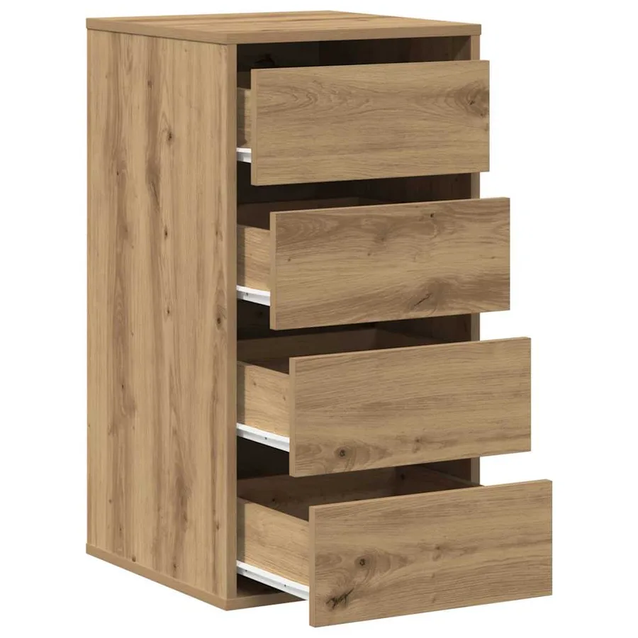 Commode d'angle chêne artisanal 40x41x76 cm bois d'ingénierie - 5
