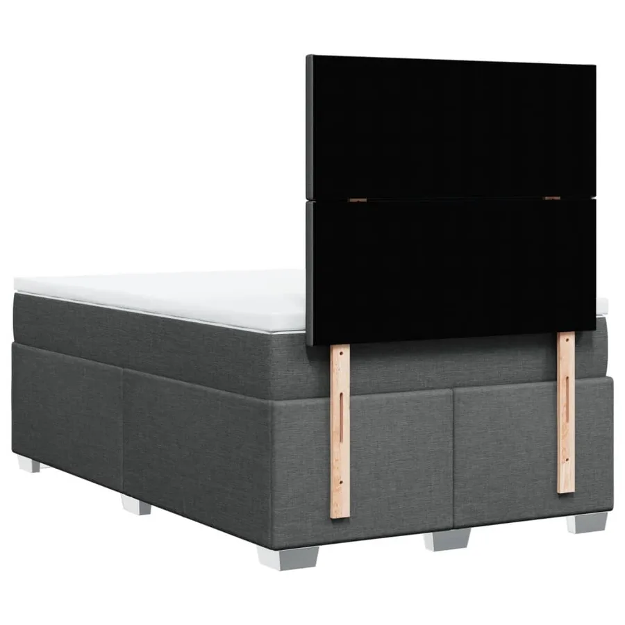 Sommier à lattes de lit avec matelas gris foncé 120x190cm tissu - 10