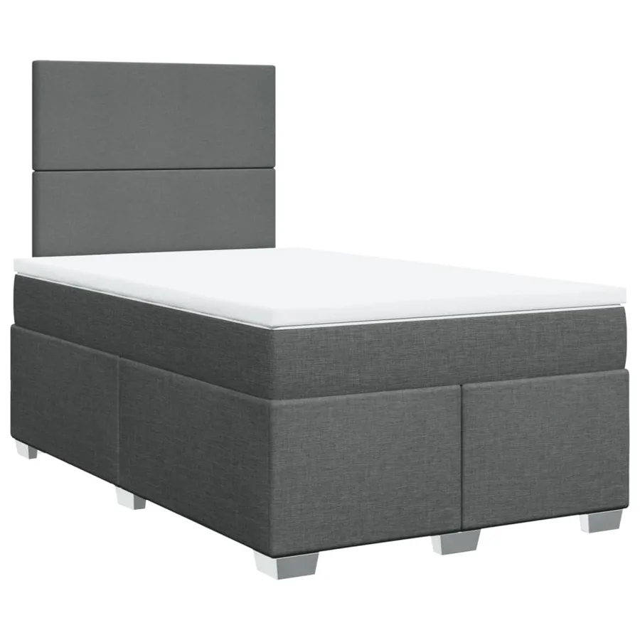 Sommier à lattes de lit avec matelas gris foncé 120x190cm tissu - 2