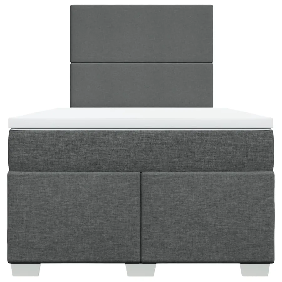 Sommier à lattes de lit avec matelas gris foncé 120x190cm tissu - 4