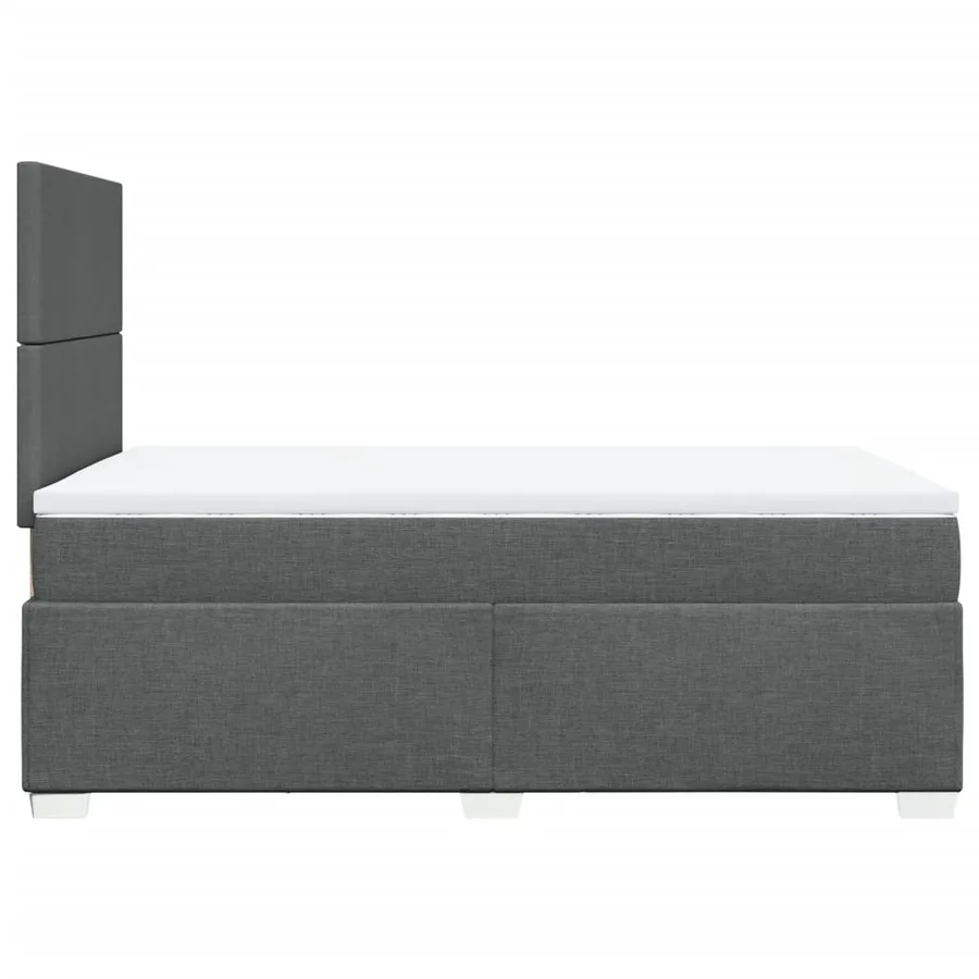 Sommier à lattes de lit avec matelas gris foncé 120x190cm tissu - 9