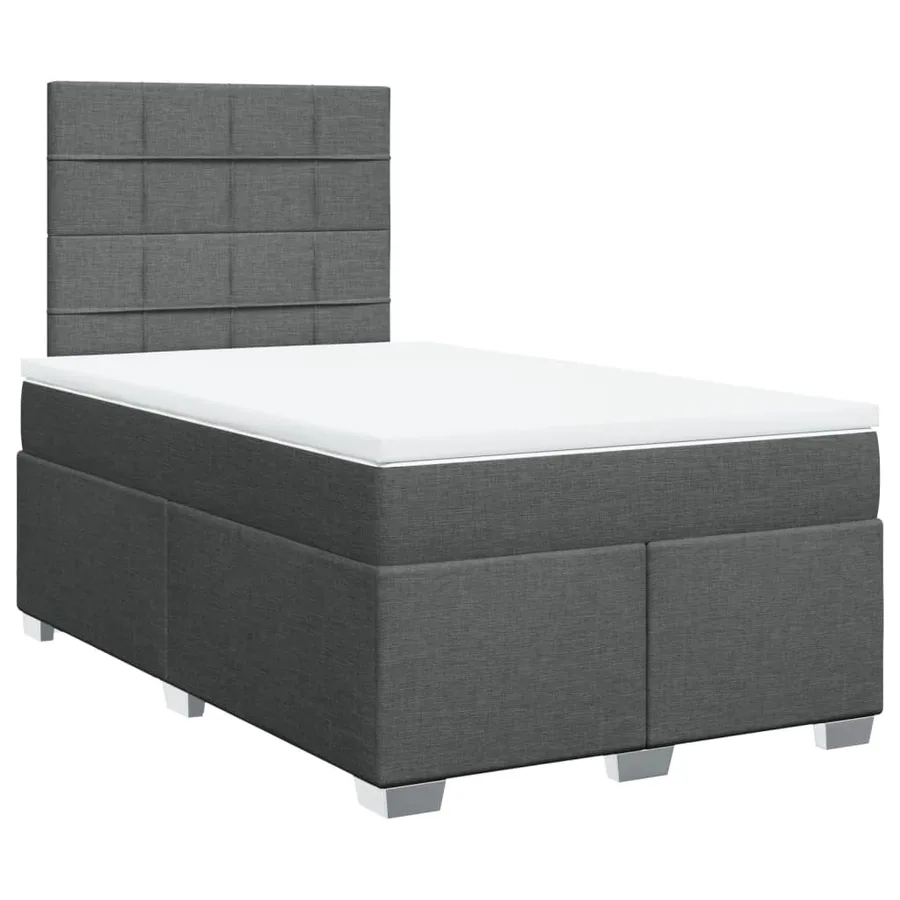 Sommier à lattes de lit avec matelas gris foncé 120x190cm tissu - 2