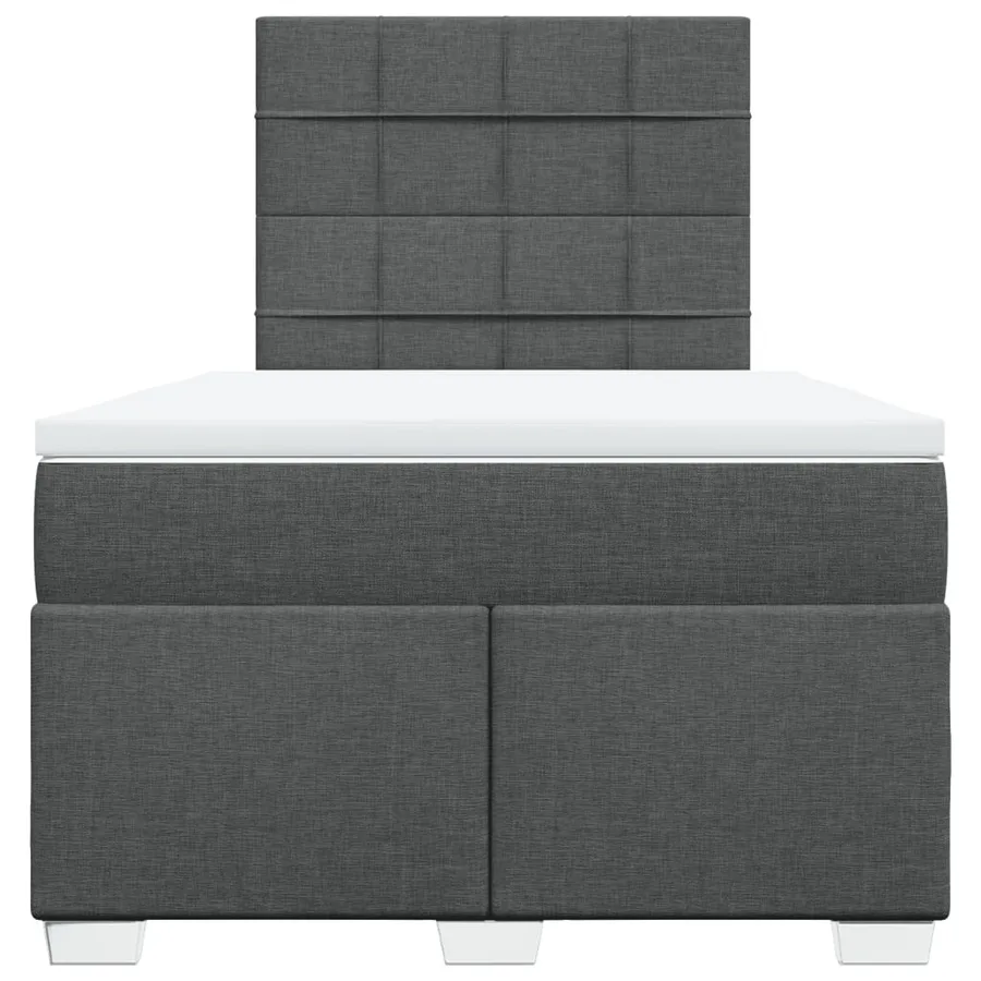Sommier à lattes de lit avec matelas gris foncé 120x190cm tissu - 4