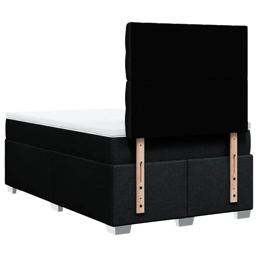 Sommier à lattes de lit avec matelas noir 120x190 cm tissu - 12