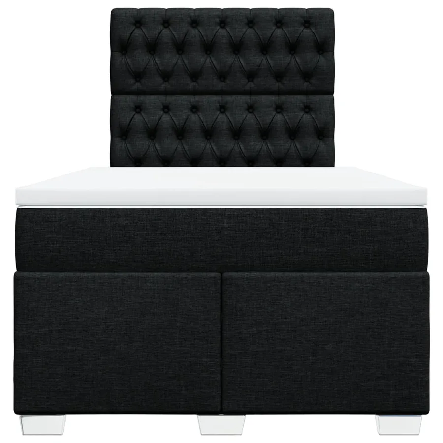 Sommier à lattes de lit avec matelas noir 120x190 cm tissu - 6