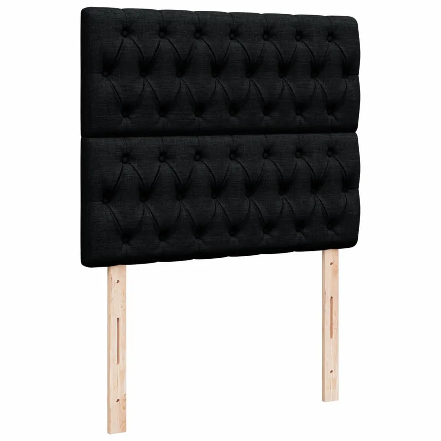 Sommier à lattes de lit avec matelas noir 120x190 cm tissu - 7
