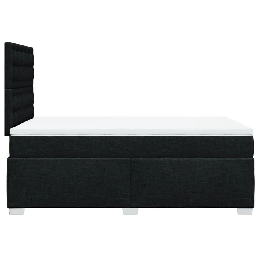 Sommier à lattes de lit avec matelas noir 120x190 cm tissu - 11
