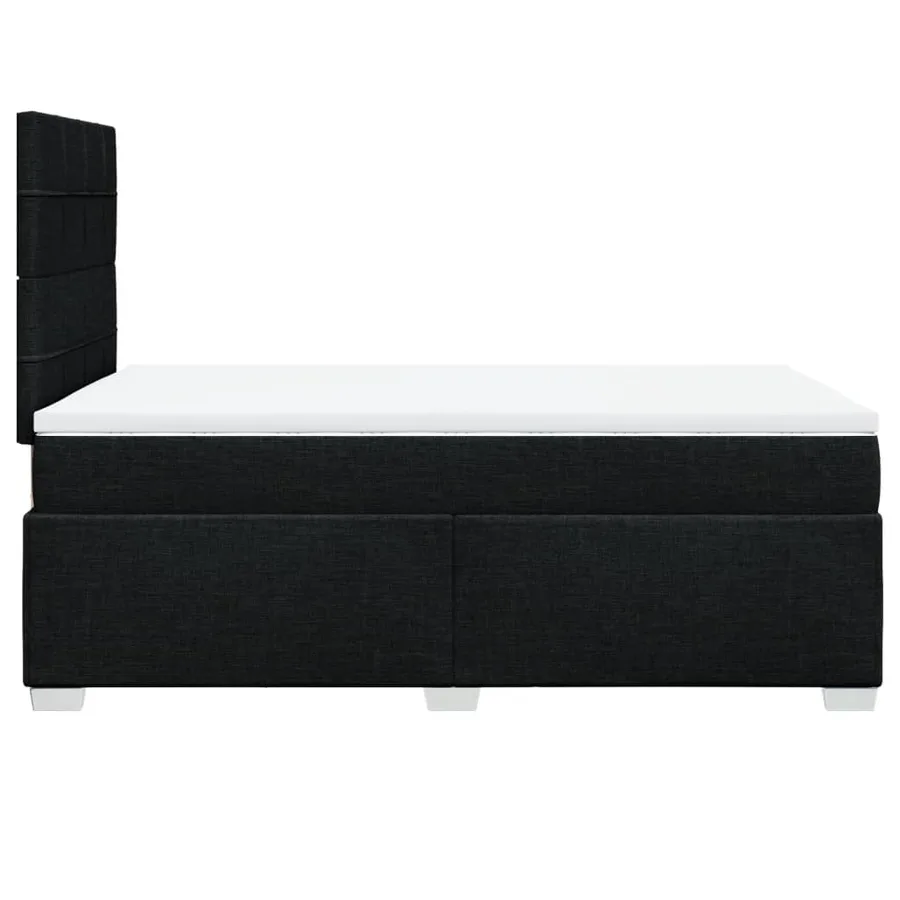 Sommier à lattes de lit avec matelas noir 120x190 cm tissu - 11