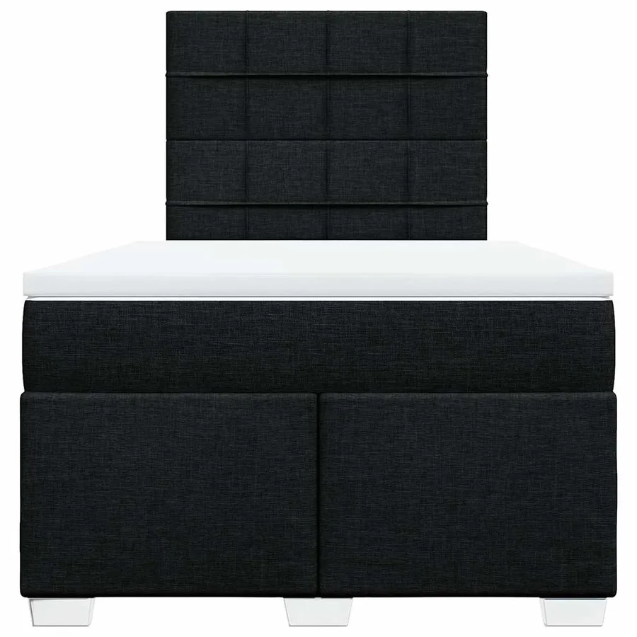 Sommier à lattes de lit avec matelas noir 120x190 cm tissu - 6