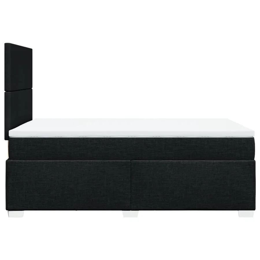 Sommier à lattes de lit avec matelas noir 120x190 cm tissu - 11