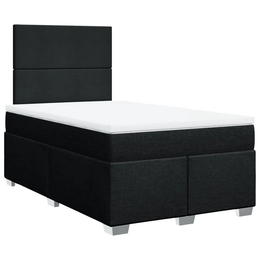 Sommier à lattes de lit avec matelas noir 120x190 cm tissu - 3
