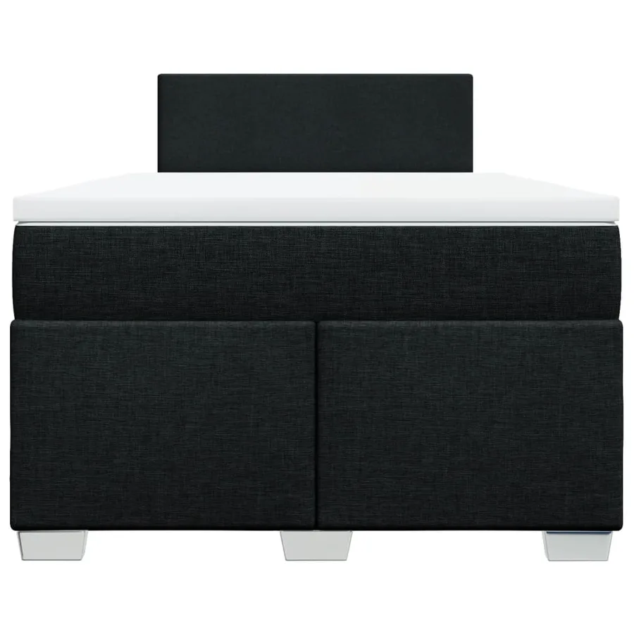 Sommier à lattes de lit avec matelas noir 120x190 cm tissu - 4