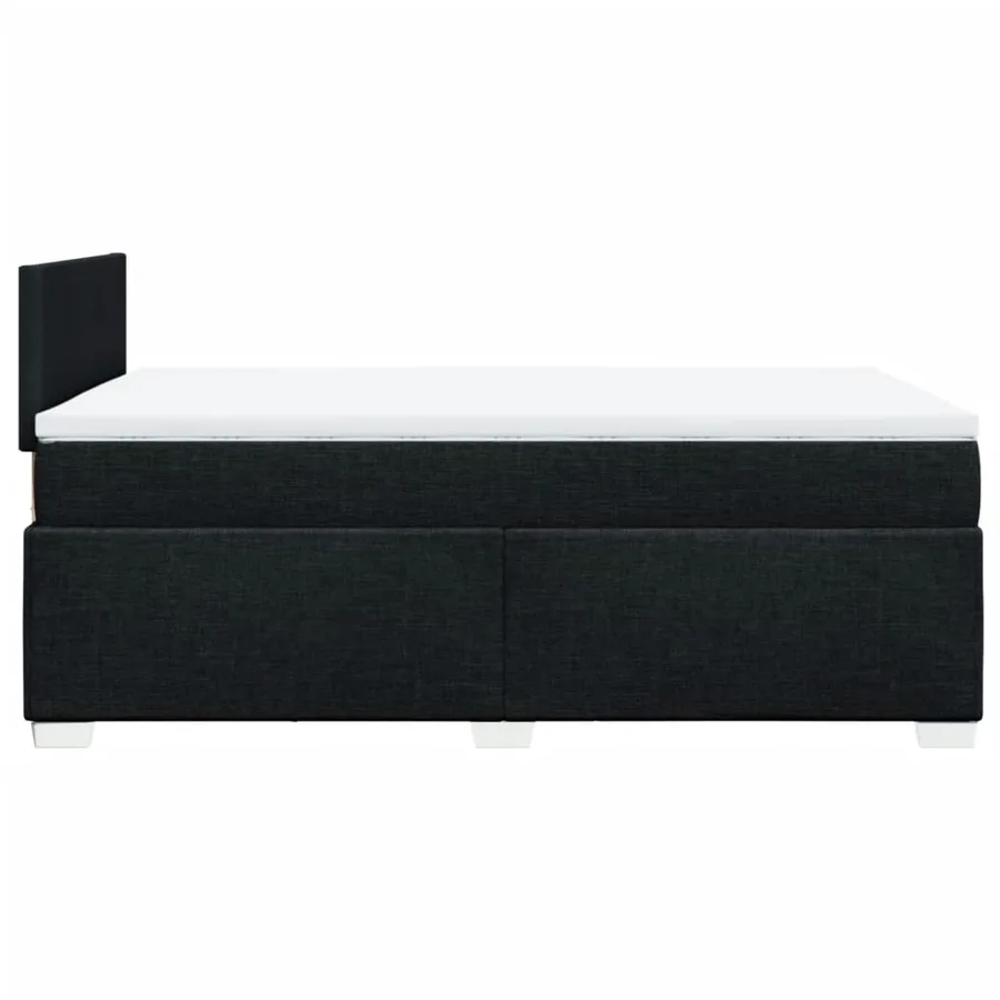 Sommier à lattes de lit avec matelas noir 120x190 cm tissu - 5