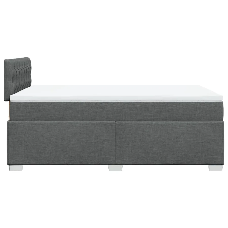 Sommier à lattes de lit avec matelas gris foncé 120x190cm tissu - 11