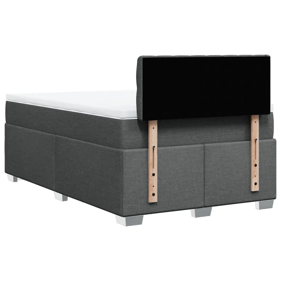 Sommier à lattes de lit avec matelas gris foncé 120x190cm tissu - 12