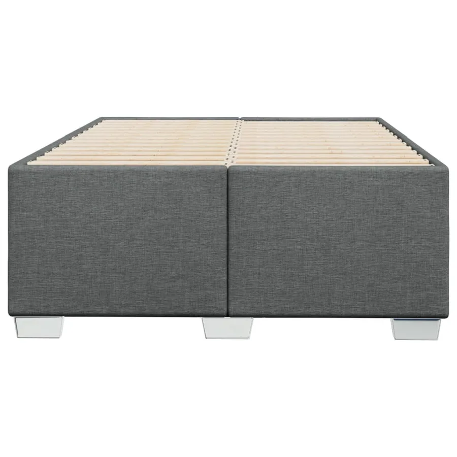 Cadre de lit sans matelas gris foncé 120x190 cm tissu - 4