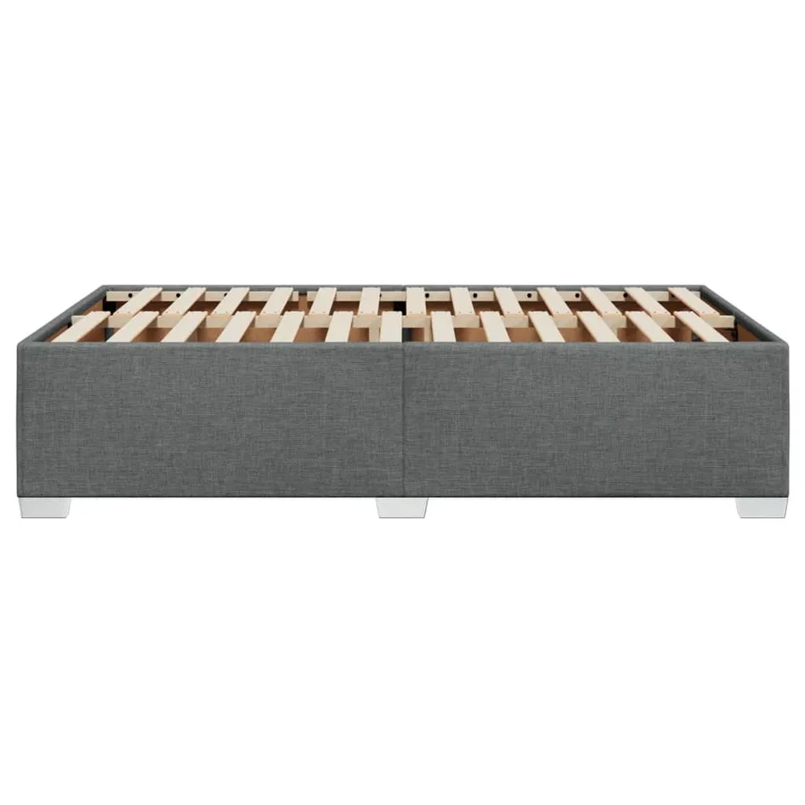 Cadre de lit sans matelas gris foncé 120x190 cm tissu - 5