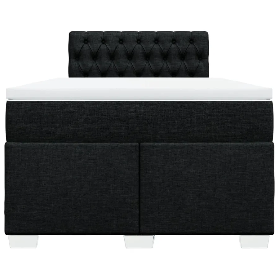 Sommier à lattes de lit avec matelas noir 120x190 cm tissu - 4