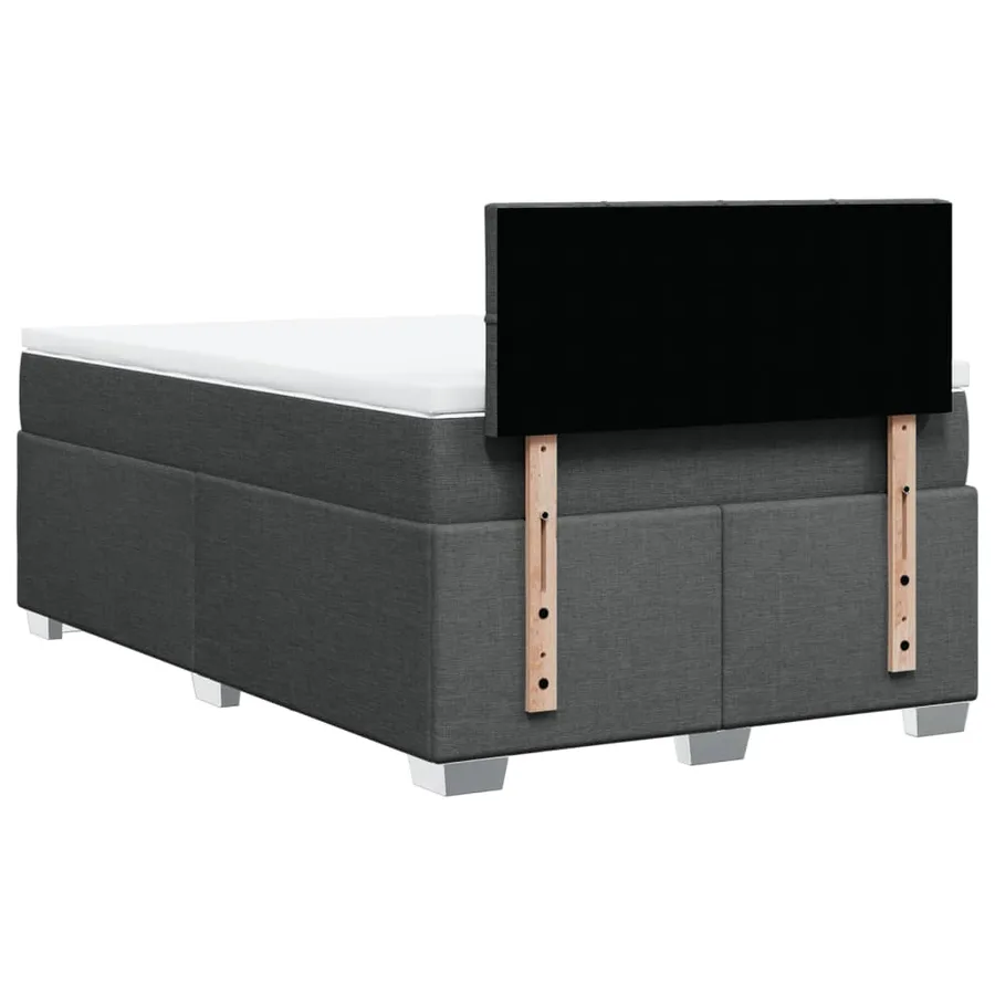 Sommier à lattes de lit avec matelas gris foncé 120x190cm tissu - 12