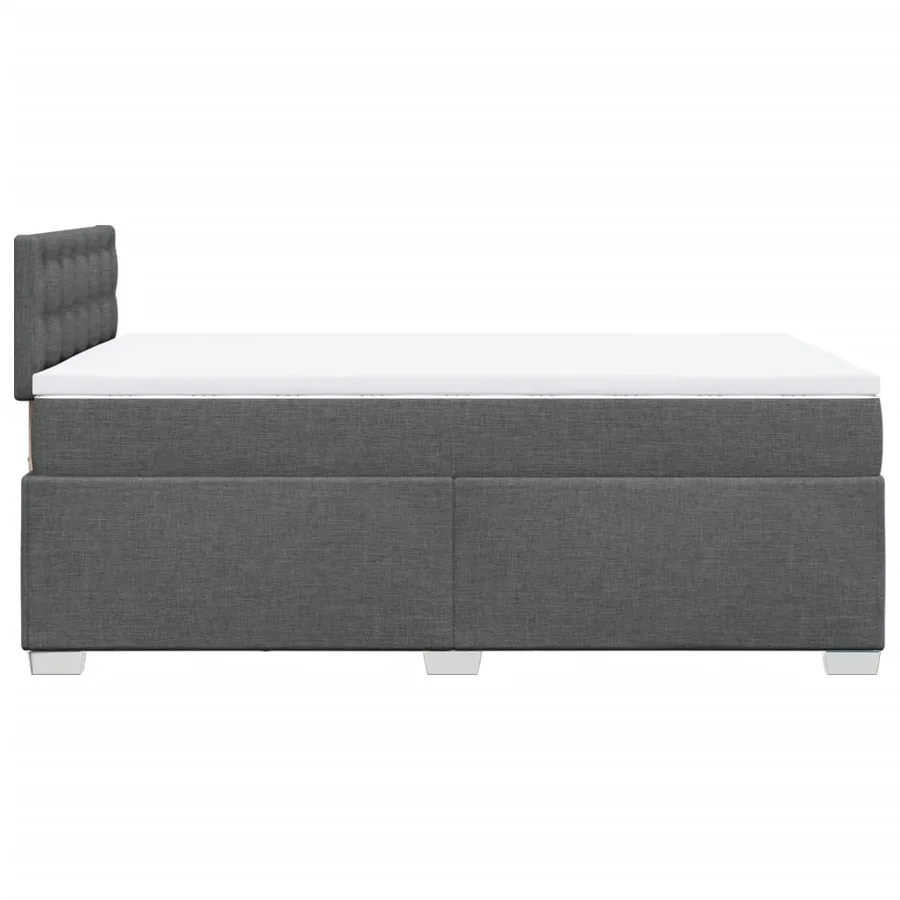 Sommier à lattes de lit avec matelas gris foncé 120x190cm tissu - 11
