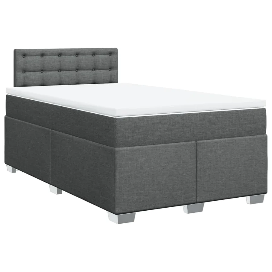 Sommier à lattes de lit avec matelas gris foncé 120x190cm tissu - 3
