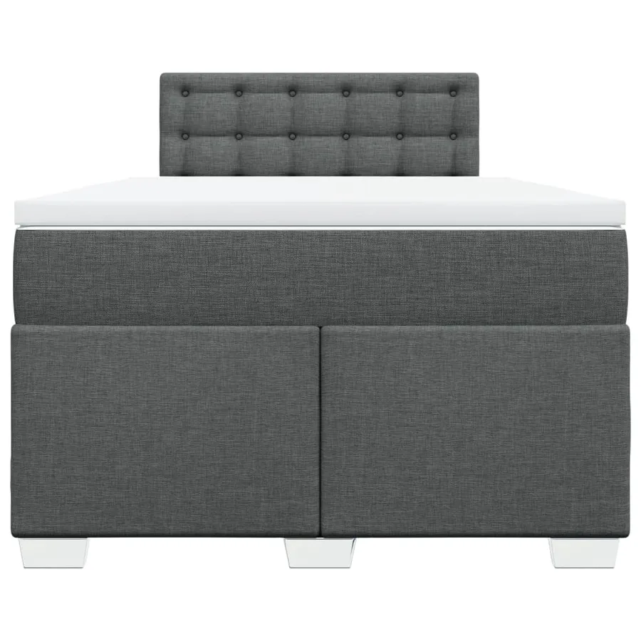 Sommier à lattes de lit avec matelas gris foncé 120x190cm tissu - 6