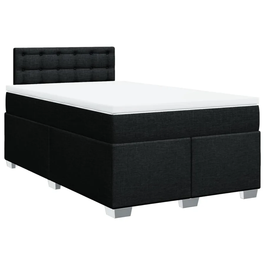 Sommier à lattes de lit avec matelas noir 120x190 cm tissu - 2
