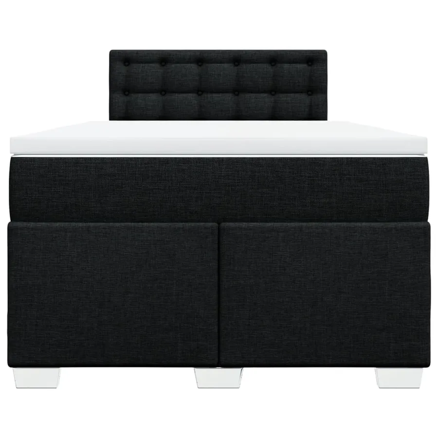 Sommier à lattes de lit avec matelas noir 120x190 cm tissu - 4