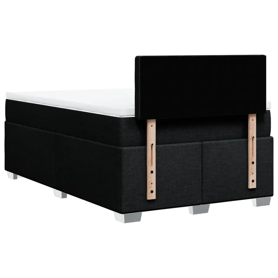 Sommier à lattes de lit avec matelas noir 120x190 cm tissu - 6