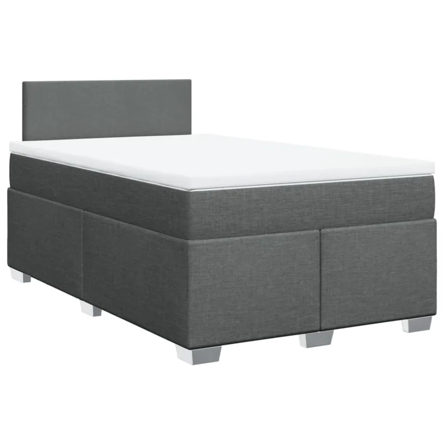 Sommier à lattes de lit avec matelas gris foncé 120x190cm tissu - 3