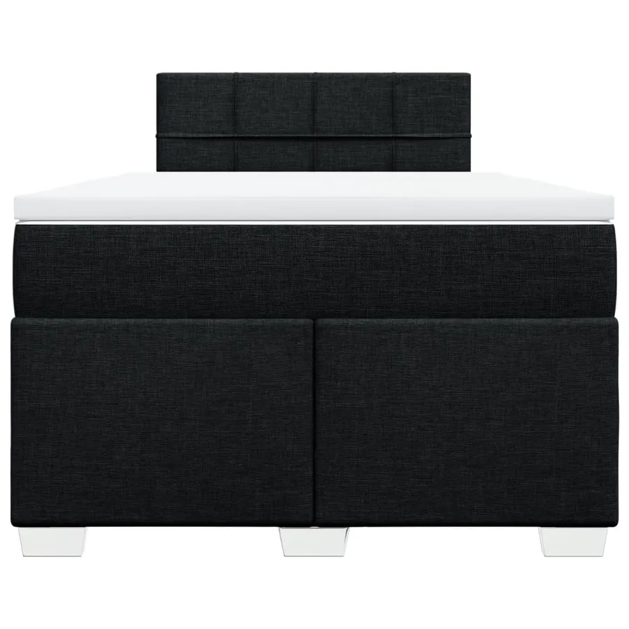 Sommier à lattes de lit avec matelas noir 120x190 cm tissu - 4