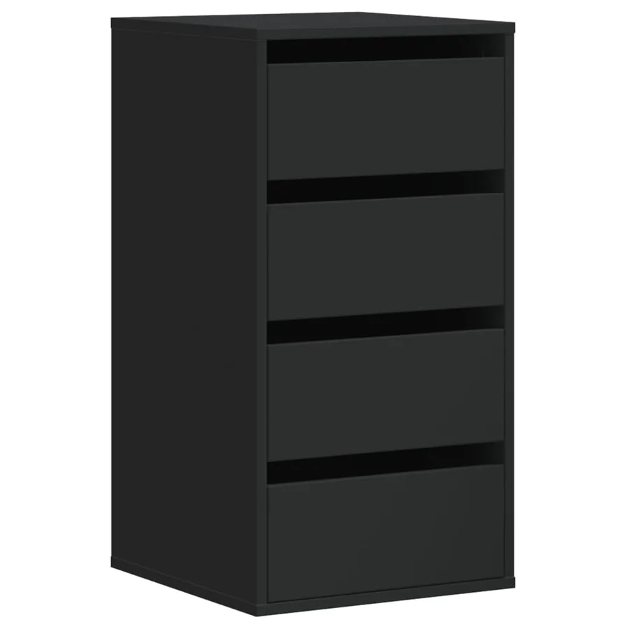 Commode d'angle noir 40x41x76 cm bois d'ingénierie - 2