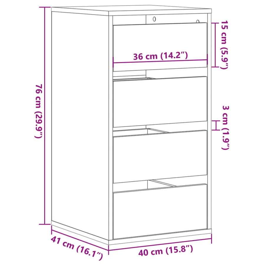 Commode d'angle noir 40x41x76 cm bois d'ingénierie - 8