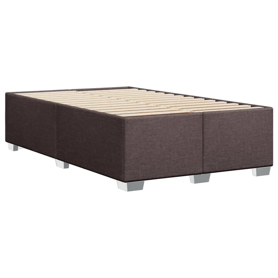 Sommier à lattes de lit et matelas marron foncé 120x190cm tissu - 8