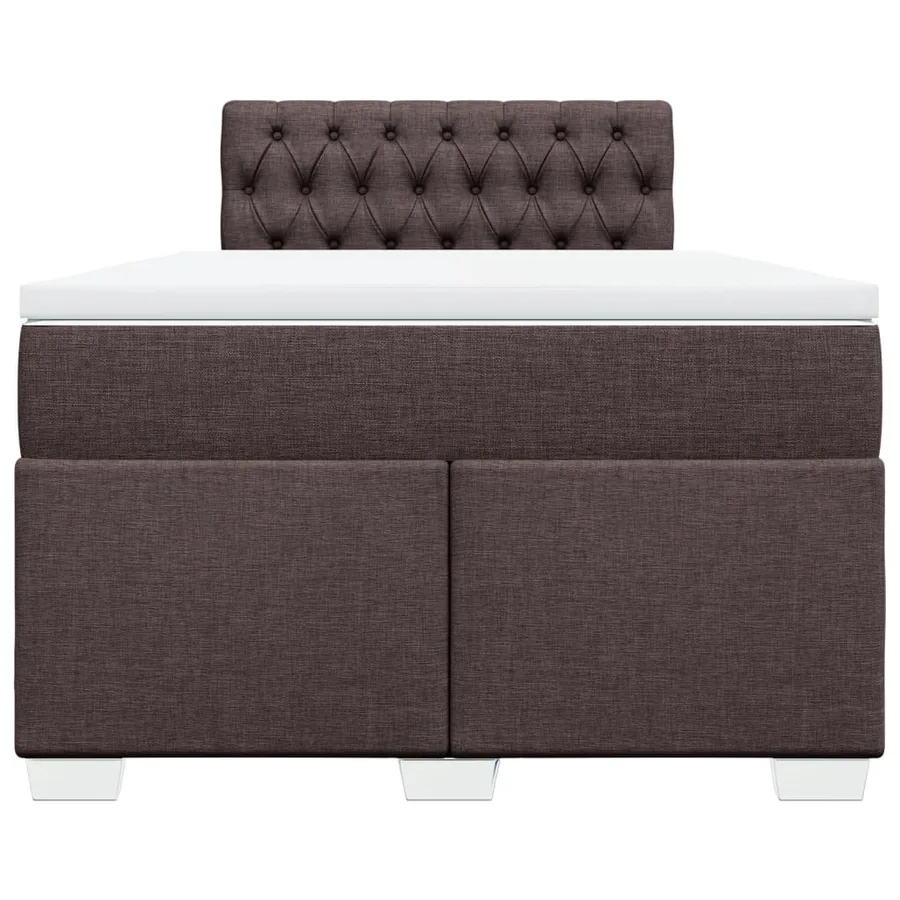 Sommier à lattes de lit et matelas marron foncé 120x190cm tissu - 6