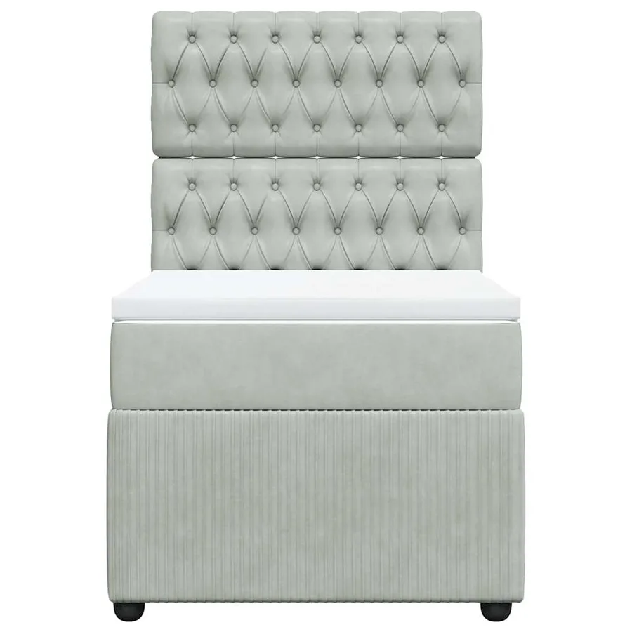 Sommier à lattes de lit et matelas Gris clair 90x200 cm Velours - 4