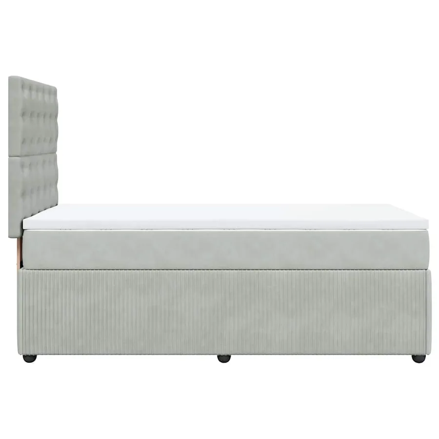 Sommier à lattes de lit et matelas Gris clair 90x200 cm Velours - 5