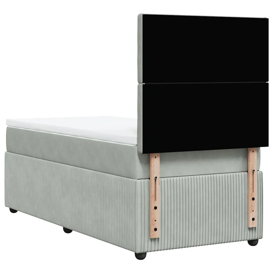Sommier à lattes de lit et matelas Gris clair 90x200 cm Velours - 6
